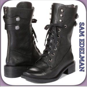 SAM EDELMAN - LEATHER High Top DARWIN Combat BOOTS